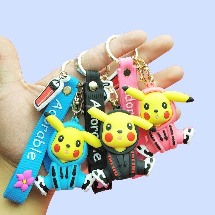 cw-new-fashion-anime-keychain-cartoon-chain-soft-glue-hand-pendant-pikachu-for-children