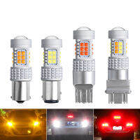 2ชิ้น LED 1156 BA15S 1157 BAY15D C An BUS รถยนต์แสง3030SMD แบบ Dual-สีที่มี DRL เลี้ยว2 In 1สีขาวสีเหลือง12โวลต์หางสัญญาณหลอดไฟ