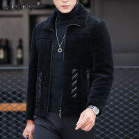 ของแท้หนังแจ็คเก็ตผู้ชายแกะ Sheared Grain Lamb Fur Coat ผู้ชายจริงขนสัตว์ผู้ชายเสื้อผ้าบุรุษเสื้อแจ็คเก็ต FC167