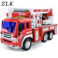 SZR Truck with Lights and Sounds Extending Rotating Ladder Pull Back Construction Vehicles for Toddlers Boys 4 3 2 Year Old 1:16 Scale