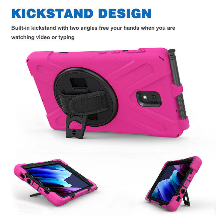 lentopgoods-tab-active-3-2020กันกระแทกพร้อมสายคล้องไหล่และkickstandสำหรับsamsung-t575-t570-t577เคสซิลิโคนเด็ก