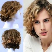 QianXing Shop Short Blonde Wigs Curly Fashion Hairstyle Handmade Heat Resistance Synthetic Wig