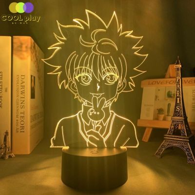 ☫♚♨ Anime Hunter X Hunter Killua 3d Led Light for Bedroom Decor Nightlight Birthday Gift Acrylic Led Night Lamp Hxh Cute Killua