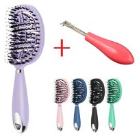 DIY Salon Hair Comb Stainless Steel Folding Practice Comb Hairbrush Styling Massager Head Massage Comb With Hair Comb Cleaner