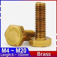 1 20 Pcs Brass Hexagonal Machine Screws Copper Bolts Hexagon Head Screws Threaded HW207 DIN933 M4 M5 M6 M8 M10 M12 M14 M16 M20