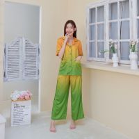 ชุดนอน Muslin pajamas  ชุดนอน  ซาติน Silk Satin ผ้านุ่มลื่น ใส่สบาย (รุ่น P1047) (รุ่นT1047)