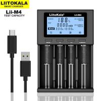 2022ใหม่ LiitoKala Lii-M4 18650ที่ชาร์จหน้าจอ LCD ความสามารถในการทดสอบที่ชาร์จอัจฉริยะสากล26650 18650 21700ดับเบิลเอทริปเปิลเอฯลฯ4ช่อง