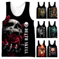 2023 New Fashion Cool Skull 3D Print Mens Tank Tops Casual Hip Hop Graphic Streetwear Fitness Tops Men Summer Sleeveless Shirts