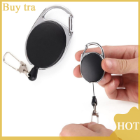 [Buytra] 1PC Black Retractable ดึงพวงกุญแจ ID Badge lanyard ชื่อแท็กการ์ด