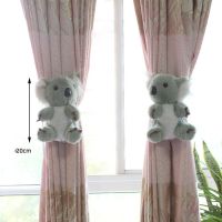 【CW】 2pcs Cartoon Koala Plush Strap Curtain Buckle Tieback Clip Rope Strap Holdback with Plastic buckle Curtain Holder Accessories