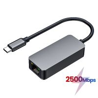 Nku adaptor Ethernet USB C 2.5G konektor kabel LAN USB C ke RJ45 2500Mbps untuk Macbook Laptop PC Ipad Pro