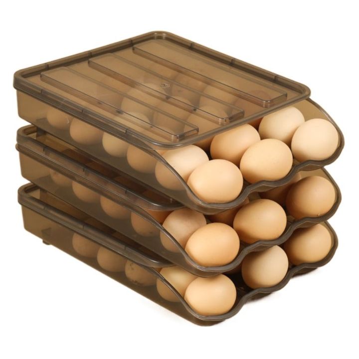 dgthe-ถาดใส่ไข่ตะกร้าเก็บไข่ที่ใส่ไข่กล่องไข่สำหรับใช้ในครัวเรือนพลาสติกใสหลายชั้น