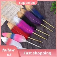 สเปรย์ทองโลหะ RUPANBO039392692ปากกาลูกลื่นขนนกเครื่องเขียนหลายสีอุปกรณ์การเขียนของขวัญปากกาขนนกนักเรียน