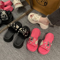 Womens slippers。 รองเท้าแตะพื้นหนาสำหรับผู้หญิง 2023 รองเท้าชายหาดสำหรับผู้หญิงรุ่นใหม่สำหรับฤดูร้อนและฤดูใบไม้ร่วง