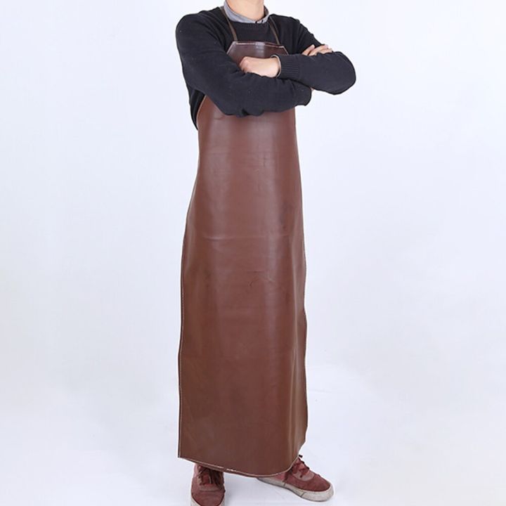 faux-leather-oil-proof-waterproof-apron-kitchen-accessories-adult-lengthen-work-shop-unisex-hang-neck-dirt-resistant-apron-aprons