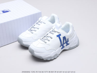 รองเท้าMLB LOS ANGELES DODGERS WHITE SIZE.36-42 รองเท้าผ้าใบ รองเท้าเพิ่มความสูง รองเท้าแฟชั่น รองเท้าลำลอง ยืดเกาะได้ดี (มีเก็บปลายทาง) [01]