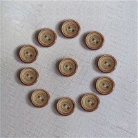 50pcs Wooden Sewing Buttons Scrapbook Round 2 Holes Circle Pattern 15mm Costura Decorate vintage buttons Haberdashery