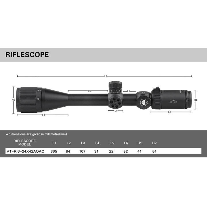 กล้องติดปืนยาว-discovery-vt-r-6-24x42aoac-กล้องดูไกลพร้อมฟังก์ชั่น-sight-scope-สำหรับเล็งสัตว์ไกลโดยเฉพาะบนปืนยาว