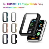 Glass Case for Huawei Watch Fit 2 / Watch Fit New Tempered Glass Screen Protector Hard PC Bumper Case Cover for OPPO Watch Free