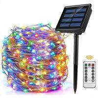 7M 12M Remote Control LED Solar Powered String Lights Waterproof Christmas Fairy Light For Garden Patio Yard Wedding Party Decor