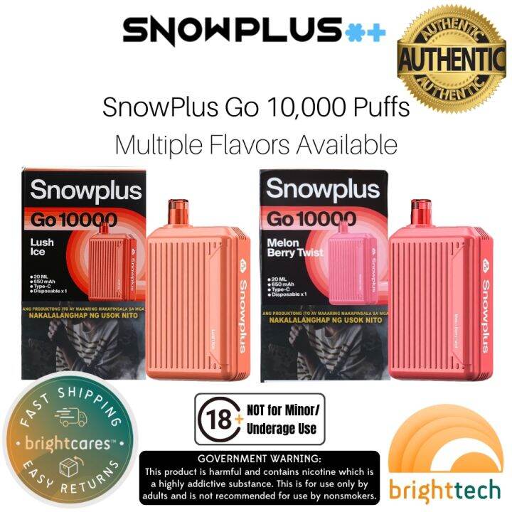 Snowplus Go 10000 Puffs Original Rechargeable Disposable Vape Pen Prefilled Juice (20ml 3