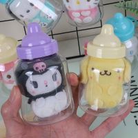 Sanrio Kuromi Cinnamoroll Pom Pom Purin Pochacco ของฉันเมโลดี้เฮลโลคิตตี้ Hangyodon นมขวดตุ๊กตาหนานุ่มกระเป๋านักเรียนตุ๊กตาห้อยของ2023ใหม่