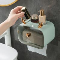 ☃ Chic Wall-mounted Dustproof Bathroom Tissue And Roll Storage Box Great Load Bearing Tissue Dispenser Household Stuffs