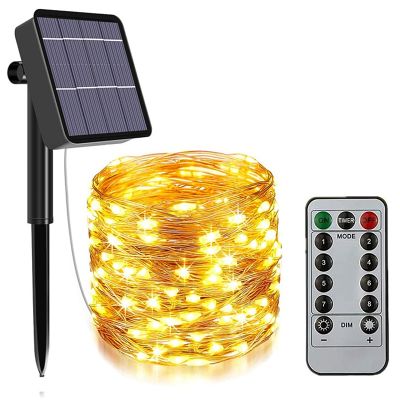 LED Outdoor Solar Lamp String Lights remote control 100/200 LEDs Fairy Holiday Christmas Party Garland Solar Garden Waterproof