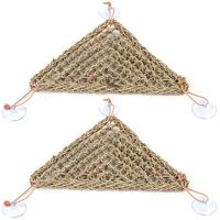 2 Pcs Reptile Lizard Bearded Dragon Hammock Reptile Lounger Hermit Crab Climbing Lizard Grass Mattress Pet Grass Mat Toys Accessories