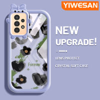 YIWESAN เคสปลอกสำหรับ Samsung A13 5G A04s ลายการ์ตูนแฟชั่นดอกไม้สีสันสดใสน่ารักเคสโทรศัพท์โปร่งใสเคสซิลิโคนนิ่มกันกระแทกเคสป้องกันเลนส์กล้องถ่ายรูปมอนสเตอร์ตัวน้อยสุดสร้างสรรค์