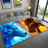 CLOOCL Wolf Floor Mats 3D Animal Pattern Rug Car Living Room Doormat Plush Non-slip Chair Mat Bathroom Car Drop shipping