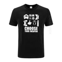 Summer Mens T-Shirt Choose Your Weapon Gamer O Neck T Shirt Video Game Controller Tee Cotton Tshirt Oversized XS-4XL-5XL-6XL