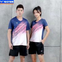 Victor S ใหม่แบดมินตันเสื้อผ้ากีฬาแห้งเร็วฤดูร้อนแขนสั้นวิ่งระบายอากาศการแข่งขันการฝึกอบรมเสื้อผ้า