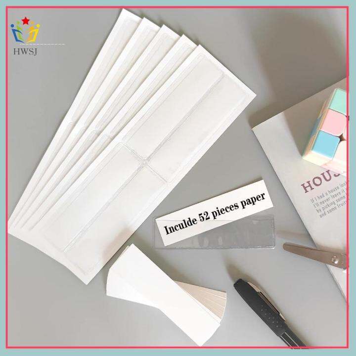 HWSJ Clear Label Holders SelfAdhesive Shelf Label Holder Bookshelf