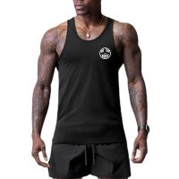 Brand Gym Bodybuilding Men Casual Muscle Guys Sleeveless Tank Tops Summer Mesh Quick Dry Breathable Slim Fit Cool Feeling Shirt