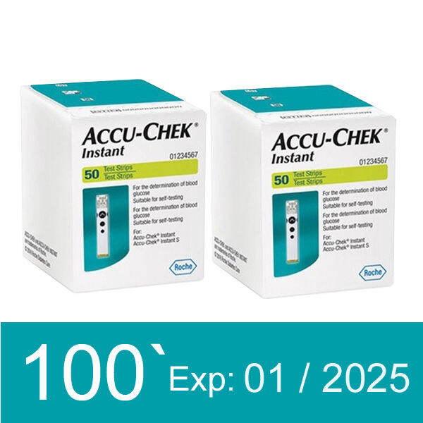 100 ACCU CHEK INSTANT TEST STRIPS 100 SHEETS GLUCOSE TEST CHEK INSTANT STRIP (Exp 01/2025) Lazada