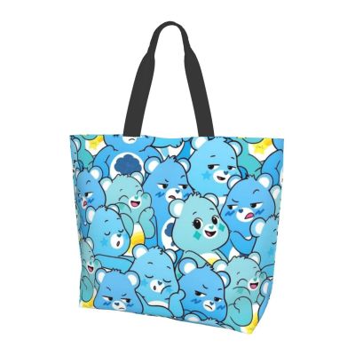 Care Bear Tote Bags With Inner Pocket Reusable Grocery Bags Bulk Reusable Shopping Bags Large Capacity Machine Washable