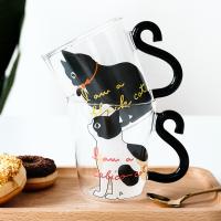 【CW】♠  250ML Glass Juice Cup Mug Tail Handle Valentines Day Gifts