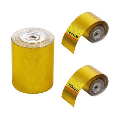5*500 cm 10*500 cm Aluminum Foil Tape Automotive Exhaust Pipe Decorative Tape Gold Heat Shield Wrap Tape Adhesives Tape