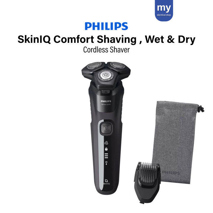 Philips Shaver Wet and Dry Electric Shaver Cordless Shaver Man SkinIQ