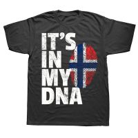 ITS IN MY DNA Norwegian Norway Flag Pride T Shirts Graphic Cotton Streetwear Short Sleeve Birthday Gifts T-shirt Mens Clothing