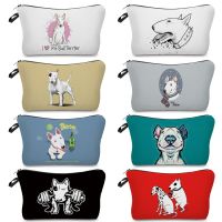 【jw】▽ﺴ  Terrier Dog Cosmetics Toiletry Child Transfer Print Womens Organiser Makeup