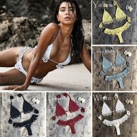 [COD] European and ins fashion new beach bikini handmade accessories sexy split swimsuit