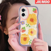 เคส JIUMOO สำหรับ OPPO A76เคส A36 A96ลายการ์ตูนดอกไม้ภาพวาดสีน้ำมันแฟชั่นสีสันสดใสขอบเป็นลอนซิลิโคนเคสโทรศัพท์แบบใสนิ่มเคสกันกระแทกเคสโปร่งใสป้องกันเลนส์กล้อง