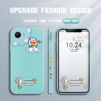 Mop Mall เคสสำหรับ Realme C30S ตัวการ์ตูนน่ารักใหม่โดราเอม่อนเคสโทรศัพท์ขอบสี่เหลี่ยมรูปแบบของเหลวปลอกซิลิโคนคลุมทั้งหมดเคสป้องกันกล้อง