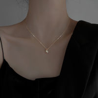 S925 Silver Water Drop Necklace For Women Minimalist Glossy Pendant Delicate Clavicle Chain Classic Career Female Daily Jewelry