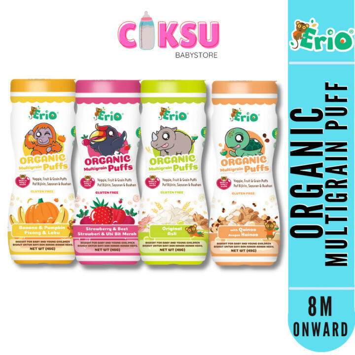 Erio Organic Multigrain Puff Snack Makanan Bayi Baby Food Finger Food ...