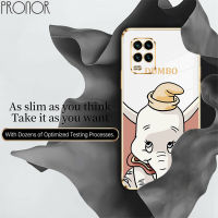 Soft Shockproof Case for OPPO Reno 5 6 Pro 5K 5F 5Lite 6Lite 6Z 4G 5G TPU Anime Elephant Pattern Cartoon Electroplating Square Drop-proof Protective Cover