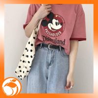 เสื้อยืดลายมิกกี้เมาส์ผ้าคอตตอน (Mickey Mouse Print Cotton T-Shirt)