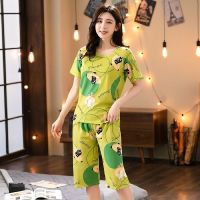 【Plus Size】❤️M-5XL❤️ReadyStock Women Pyjamas Cartoon Design short Sleeve Perempuan Baju Tidur Panjang